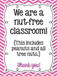 Nut Free Classroom